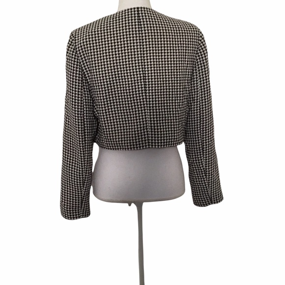 Vintage Liz Claiborne Houndstooth Front Close Jacket Size 12P - Picture 3 of 9